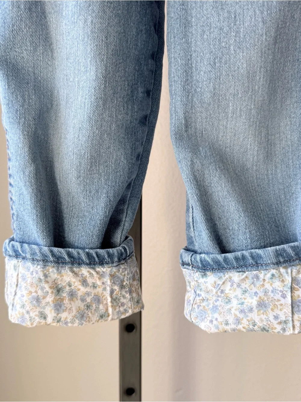 OshKosh B’Gosh girls denim overalls with floral hem detail size 5T